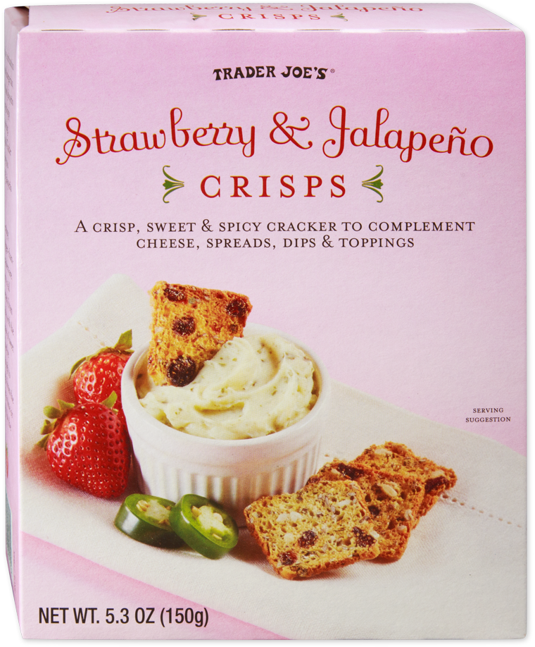 Trader Joe's Strawberry & Jalapeño Crisps snack package