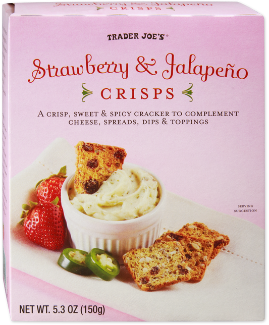 Trader Joe's Strawberry & Jalapeño Crisps snack package