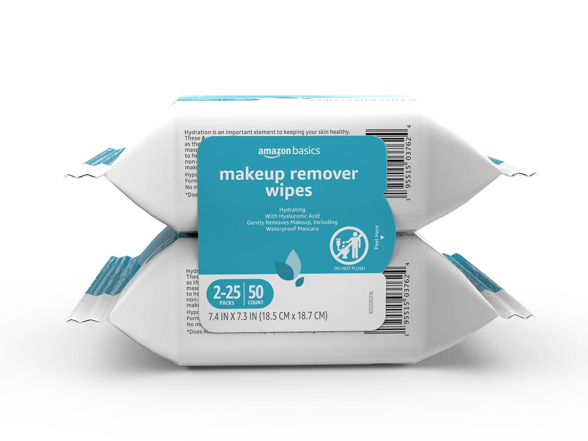 Alcohol-free facial cleansing wipes with hyaluronic acid