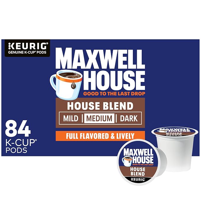 MAXWELL HOUSE House Blend medium roast K-Cup coffee pods box