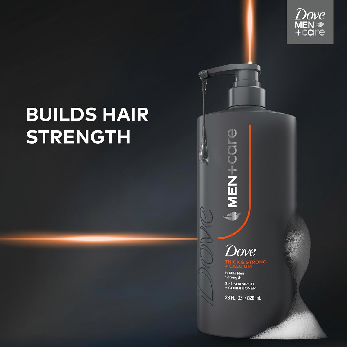 Dove Men+Care men's strengthening shampoo and conditioner, 28oz