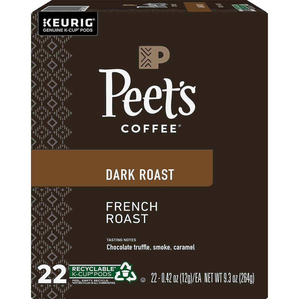 22 count Peet's Coffee French Roast K-Cup coffee pods