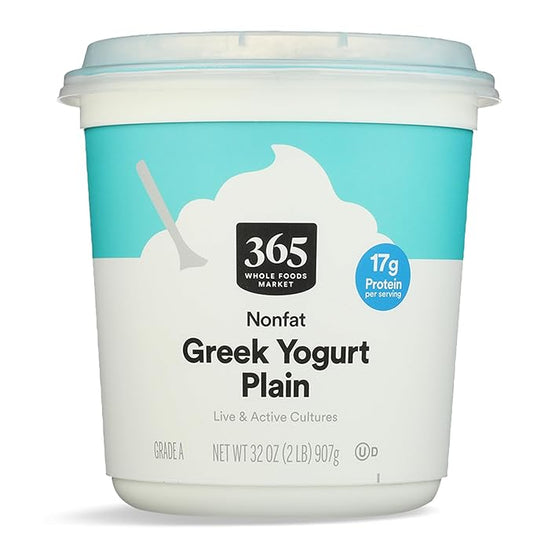 365 by Whole Foods Market plain nonfat Greek yogurt 32 ounce tub