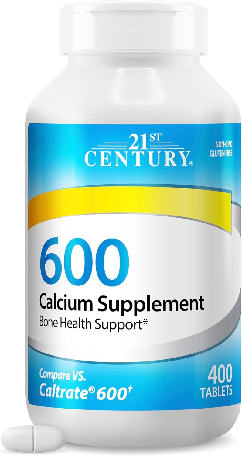 Calcium 600mg bone strength support supplement bottle