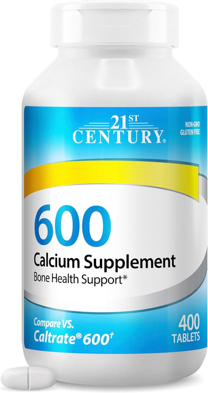 Calcium 600mg bone strength support supplement bottle