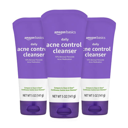 Maximum strength 10 percent benzoyl peroxide cleanser