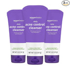Amazon Basics acne treatment face wash 3-pack