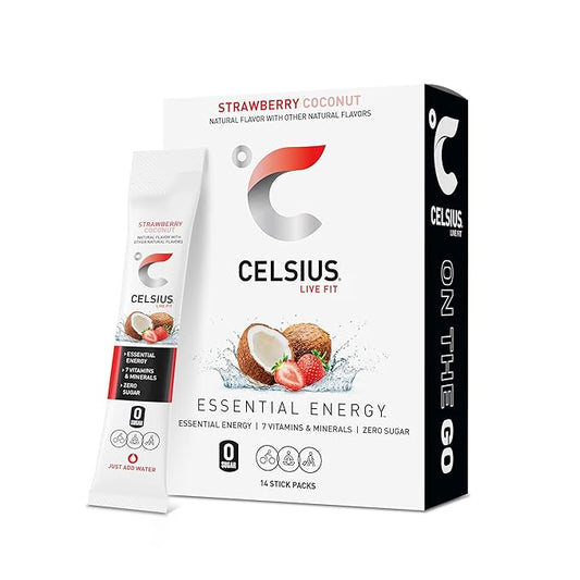 CELSIUS Strawberry Coconut sugar free energy drink mix pack