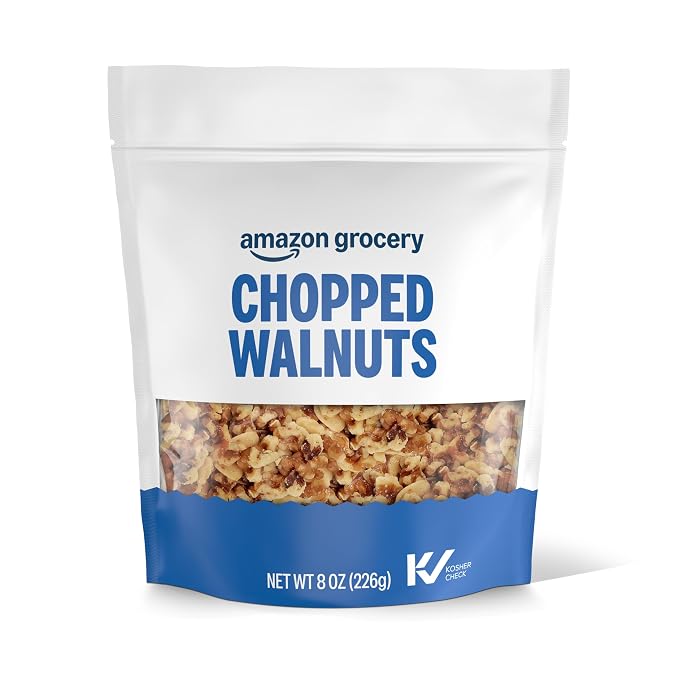 Happy Belly chopped walnuts 8 oz bag front