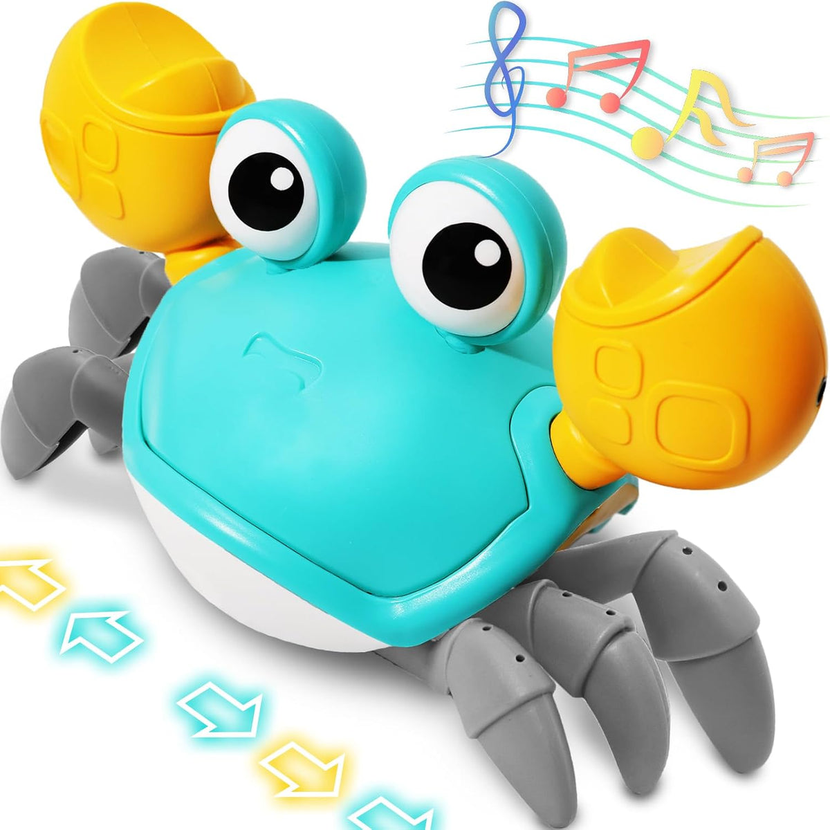 Interactive tummy time crab toy for babies