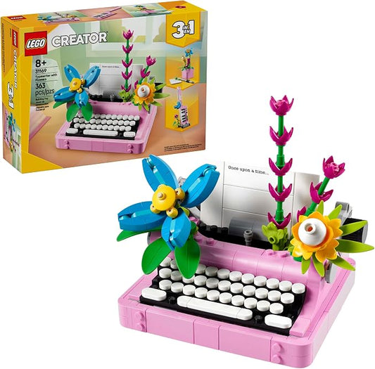 LEGO Creator 3 in 1 typewriter with flowers building set