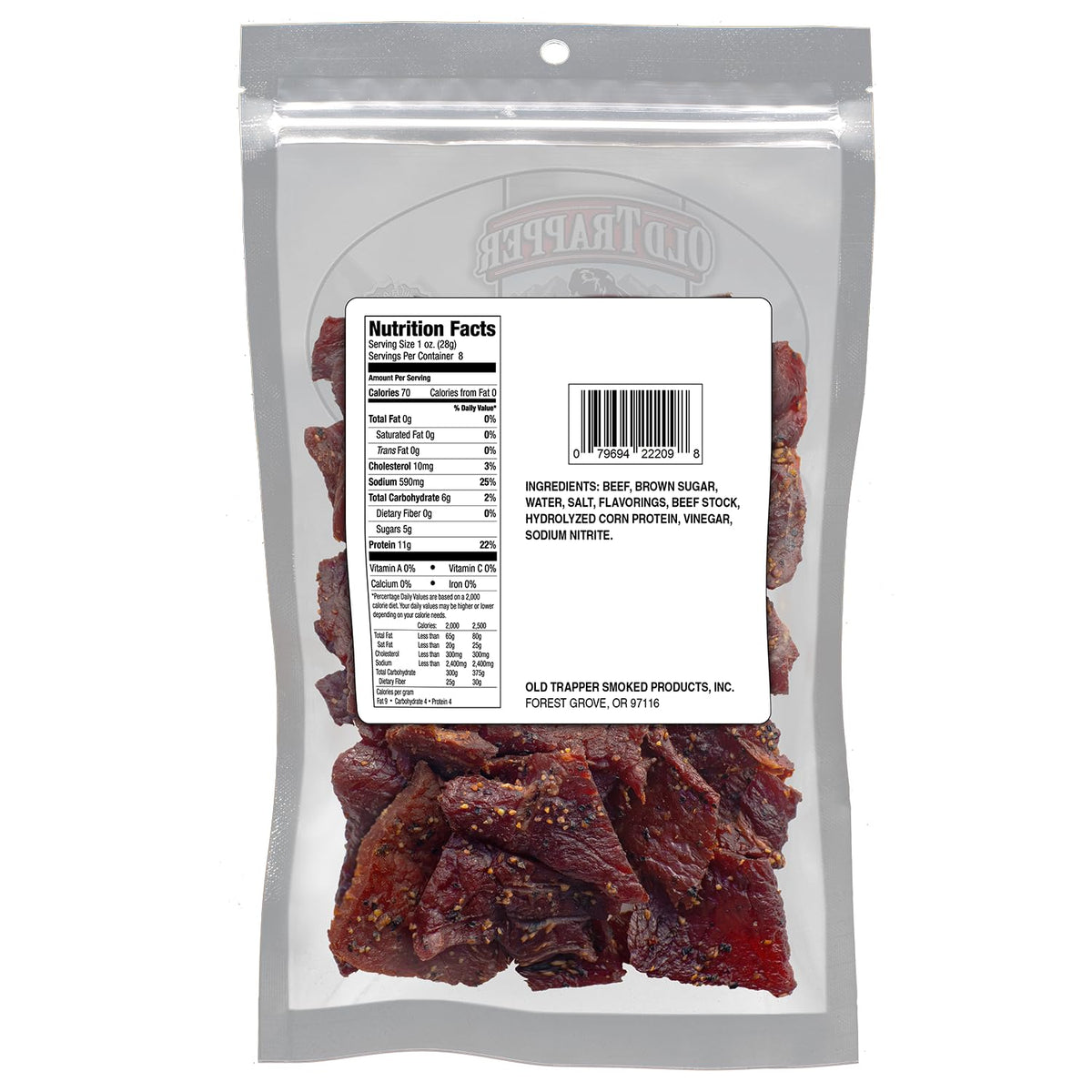Old Trapper jerky with cracked black pepper