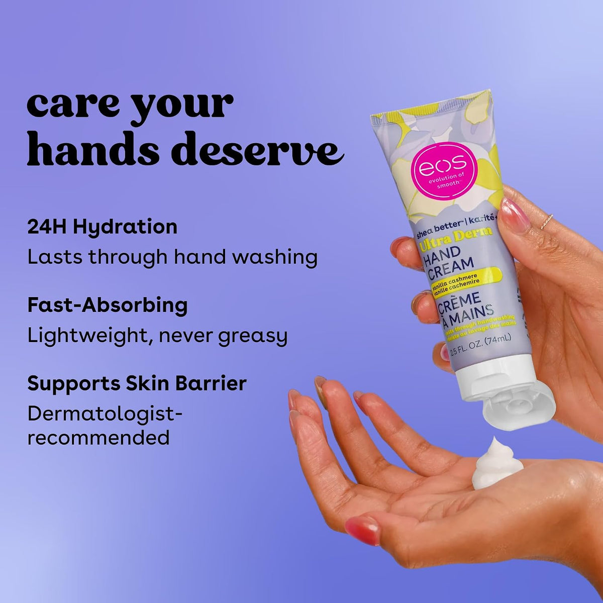 Travel size eos hand cream for daily hydration