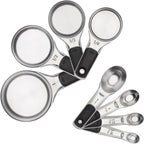 OXO stainless steel measuring cups and spoons with magnetic storage