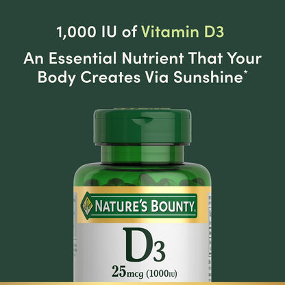 Nature's Bounty rapid release Vitamin D3 softgels