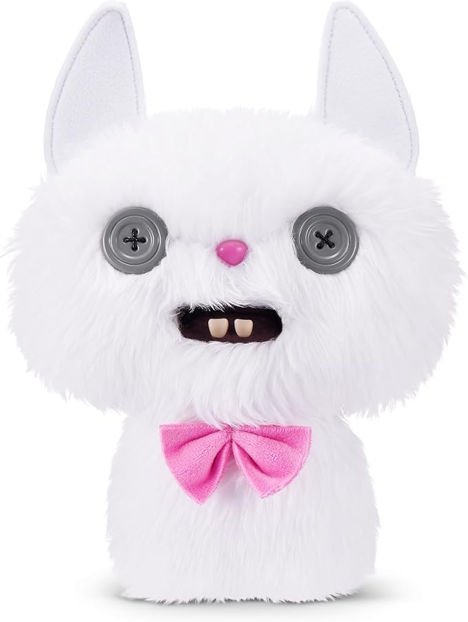 Funny ugly monster cat plush with human-like teeth