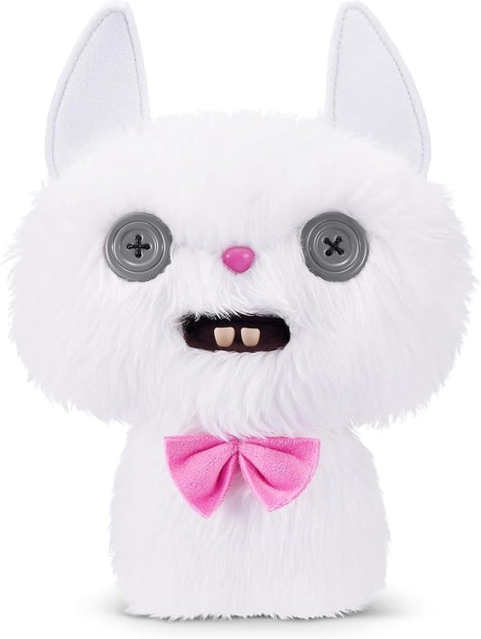 Funny ugly monster cat plush with human-like teeth