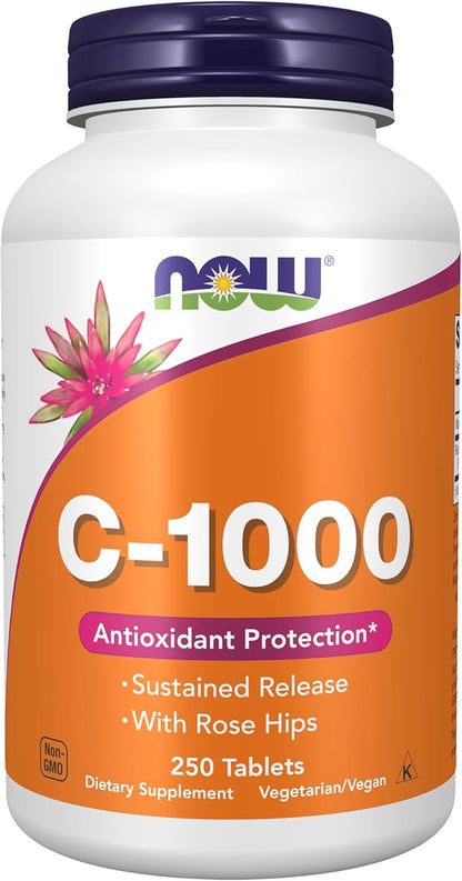 NOW Vitamin C 1000 with Rose Hips bottle front