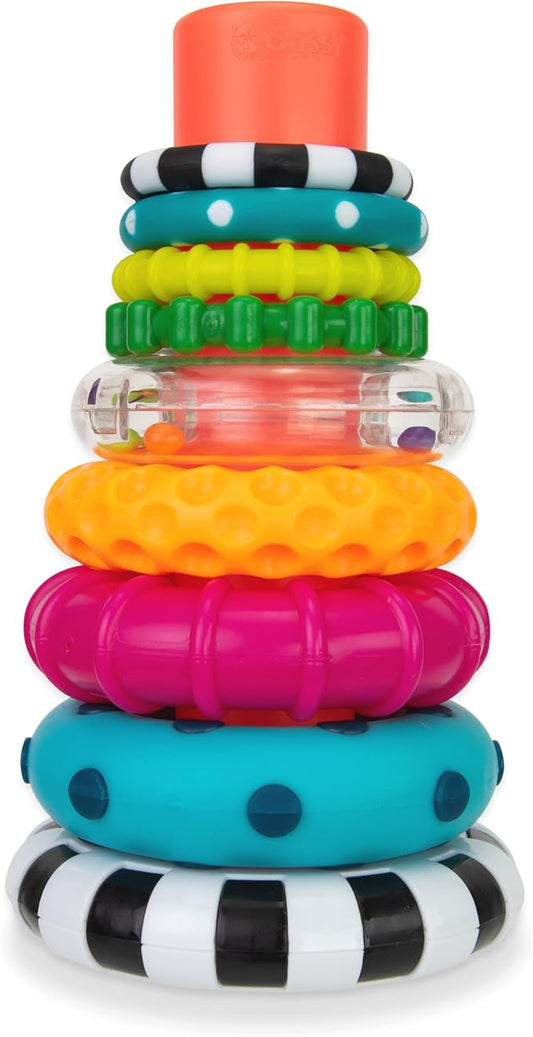 Sassy multi-color stacking ring STEM learning toy set