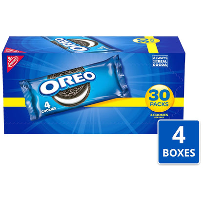 Visit the Oreo Store — OREO Chocolate Sandwich Cookies, 30 Snack Packs (4 Cookies Per Pack)