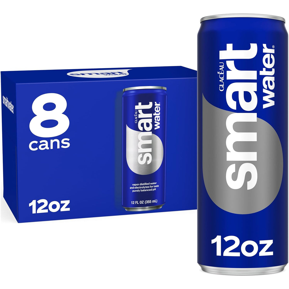 smartwater 12 fl oz canned water pack