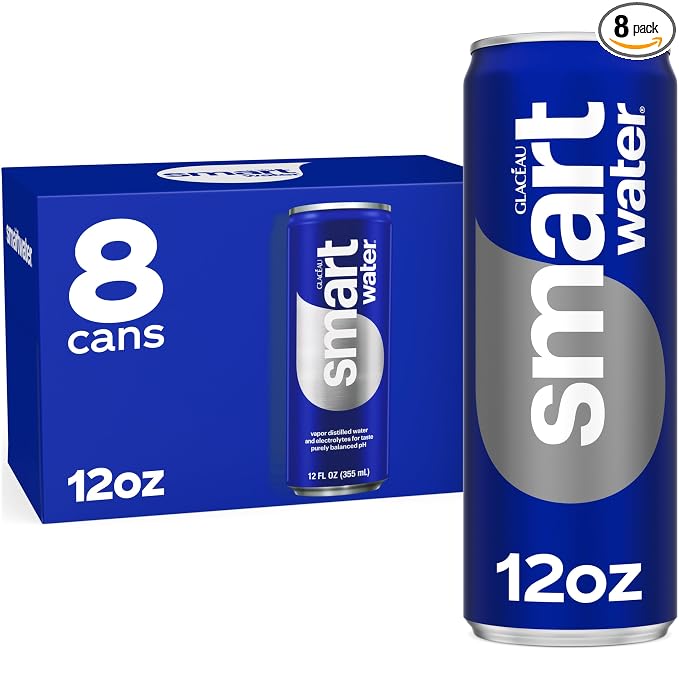 smartwater vapor distilled water cans 8 pack