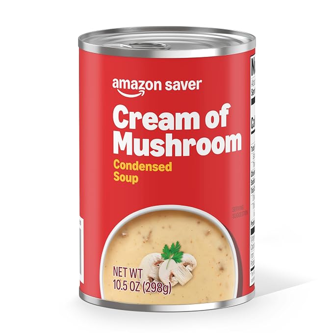 Amazon Saver cream of mushroom soup 10.5 ounce can