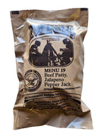 Menu #19 jalapeno pepper jack beef patty complete meal-ready-to-eat ration