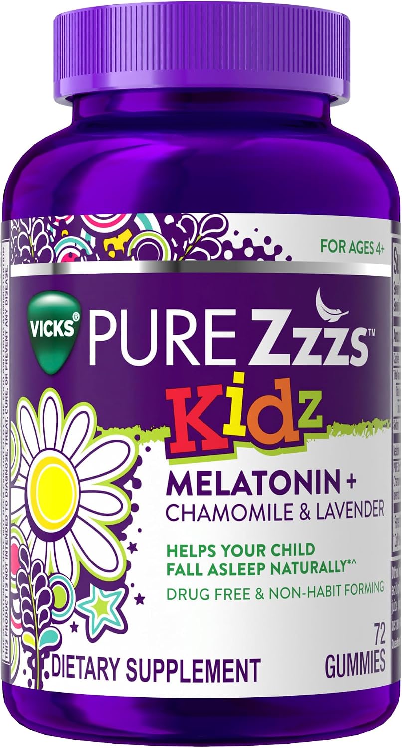 Berry flavored kids melatonin gummies with chamomile and lavender