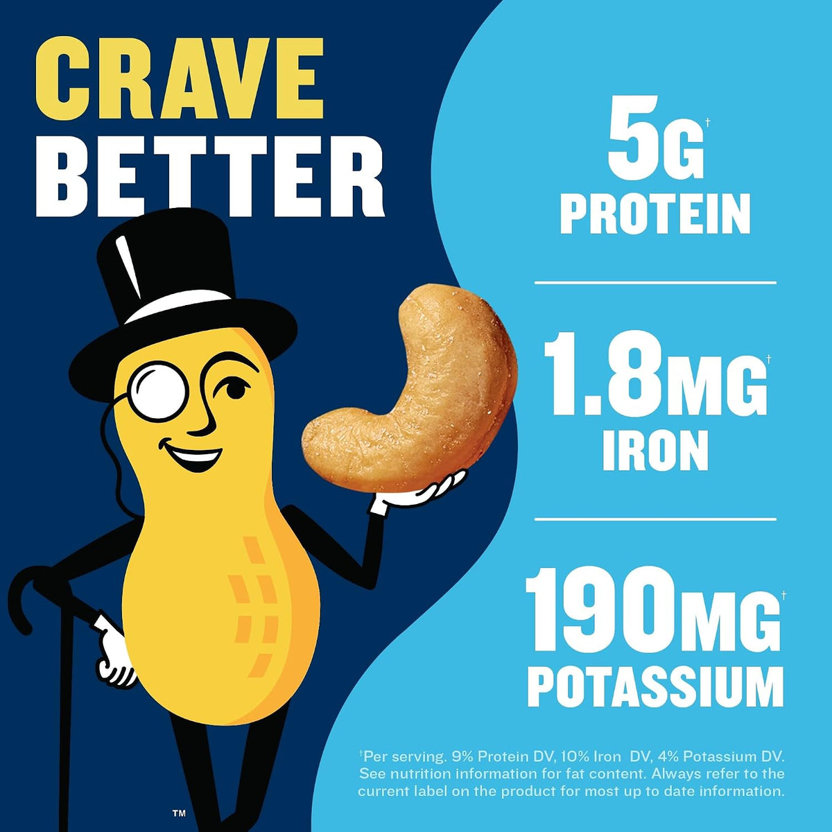 Premium whole cashews snack with sea salt