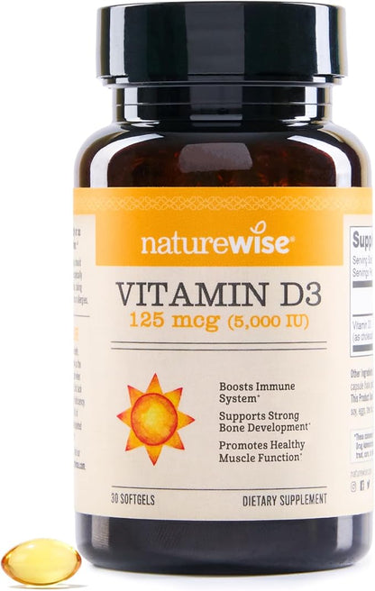 NatureWise Vitamin D3 5000IU 30 softgels bottle
