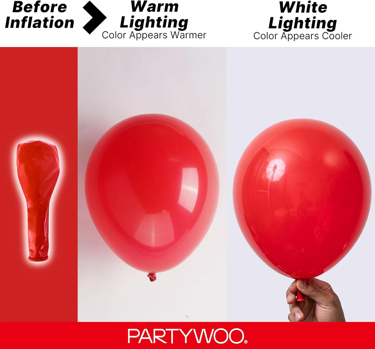 Mixed-size red latex balloons for arches and garlands