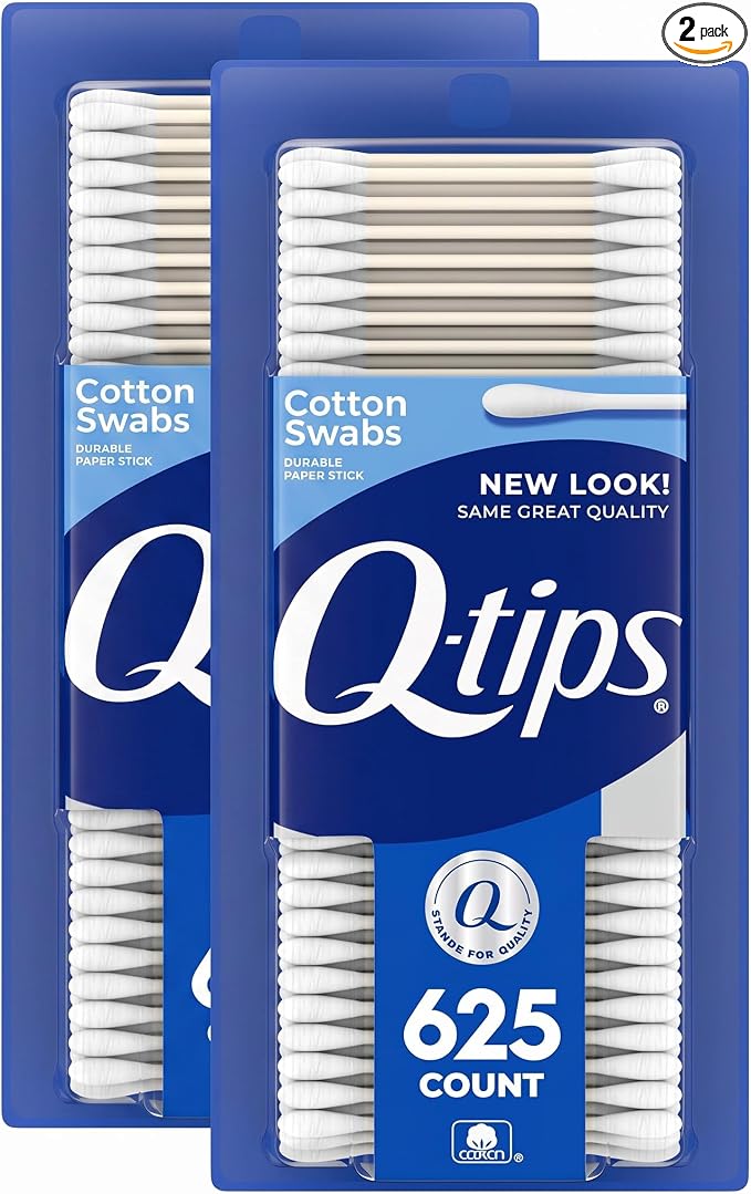 Q-tips 100% cotton swabs 625 count pack of 2