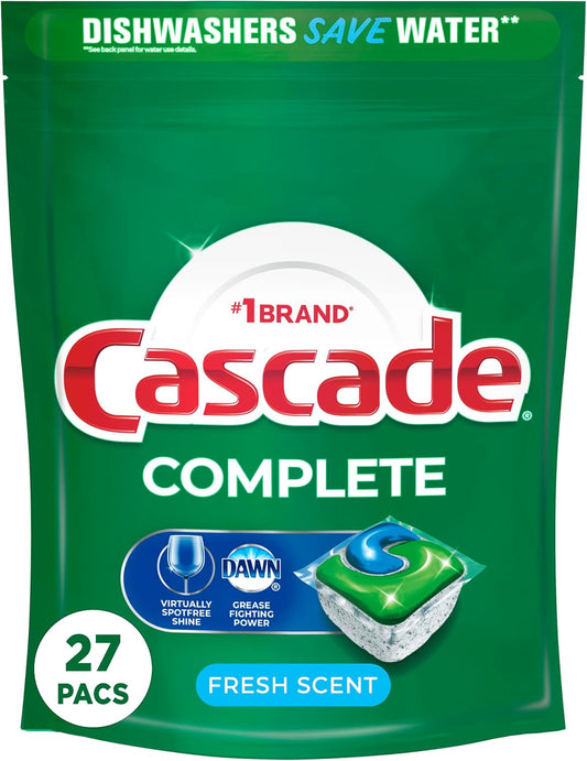 Dishwasher Detergent Pods Unisex Fresh Scent, 27 Count
