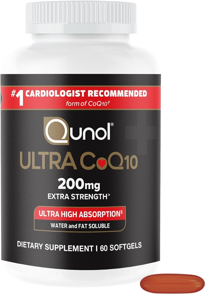 Qunol Ultra CoQ10 200mg 60 softgels bottle