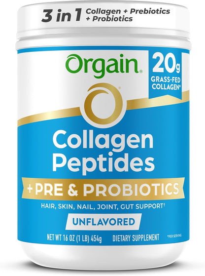 Orgain collagen peptides with prebiotic and probiotics powder