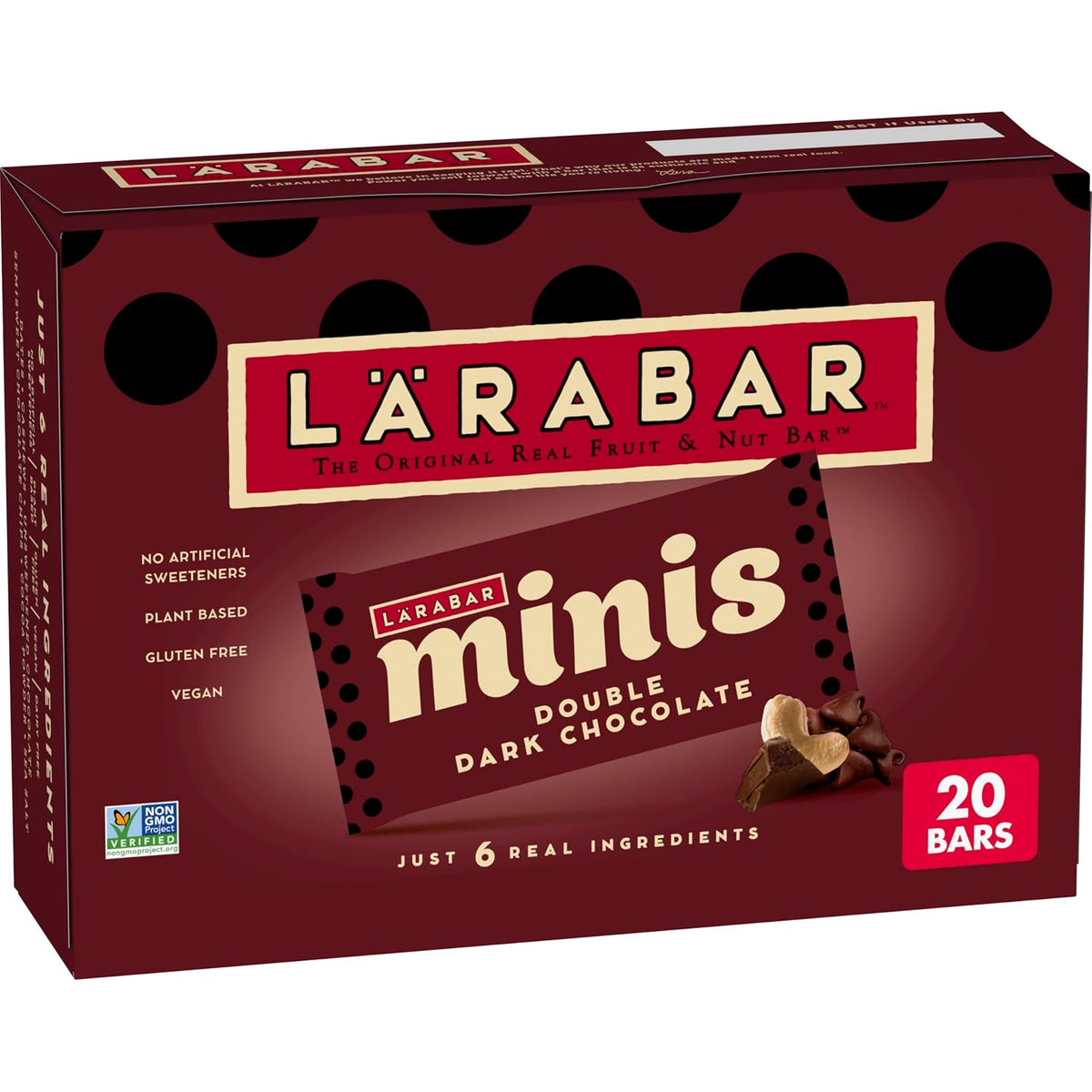 Double dark chocolate fruit and nut mini bars pack