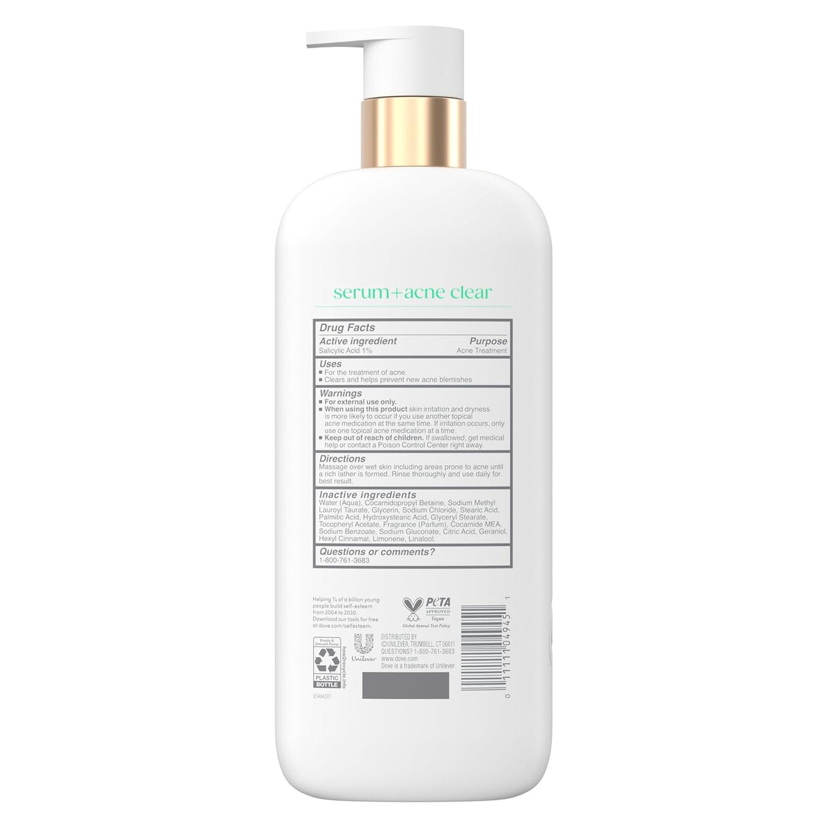 Dove acne clear gel serum body wash packaging