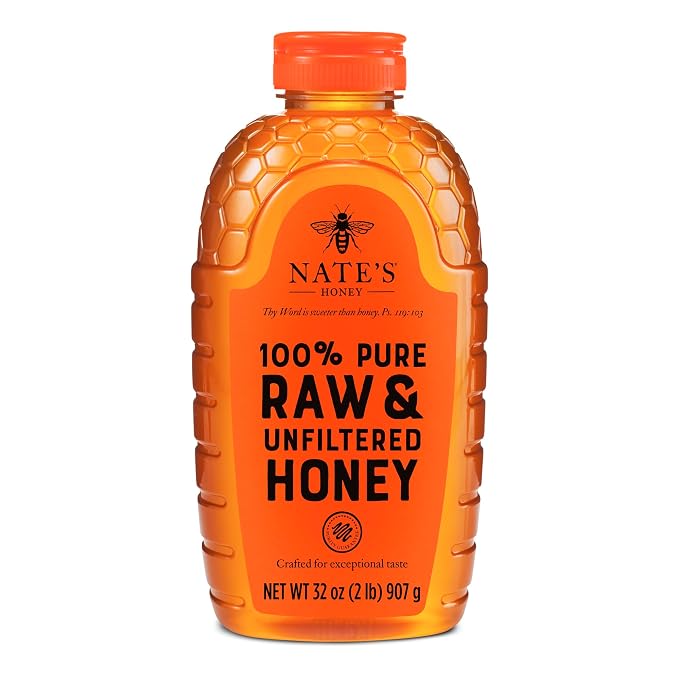 Nate's 100% pure raw and unfiltered honey 32 oz bottle