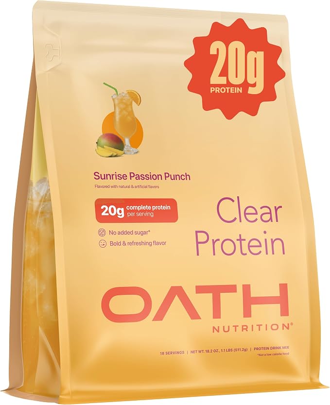 OATH NUTRITION Clear Whey Isolate Protein Powder Sunrise Passion Punch