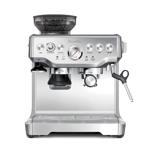Breville BES870XL Barista Express espresso machine in brushed stainless steel