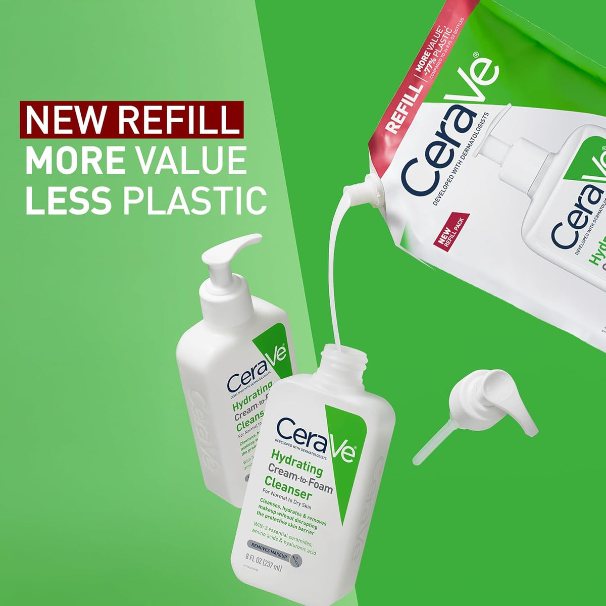 CeraVe cream to foam facial cleanser bottle
