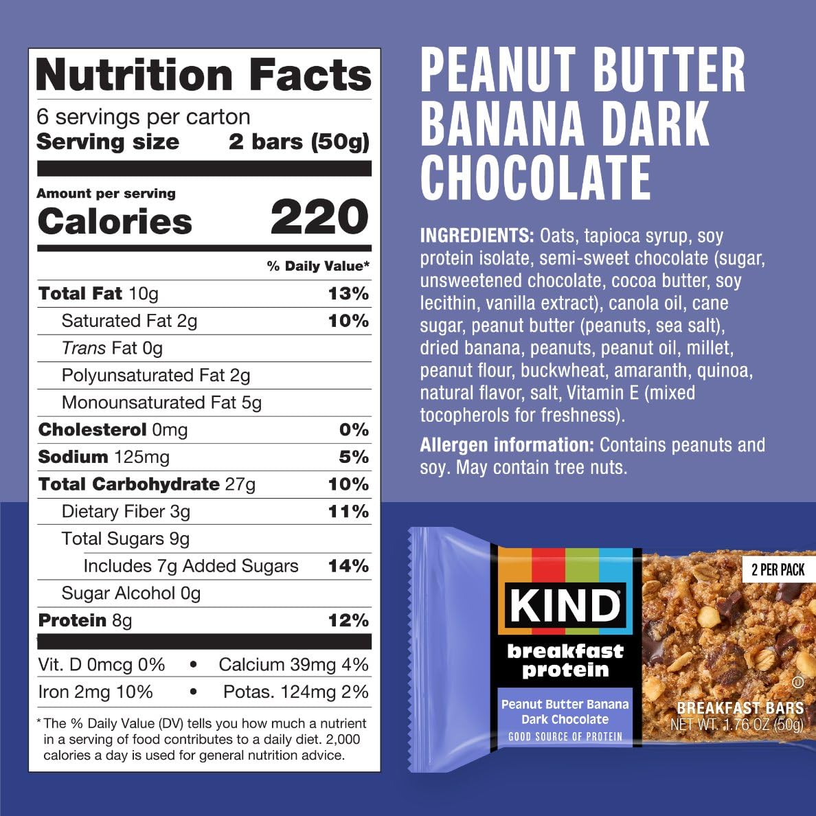 KIND gluten-free whole grain breakfast bars