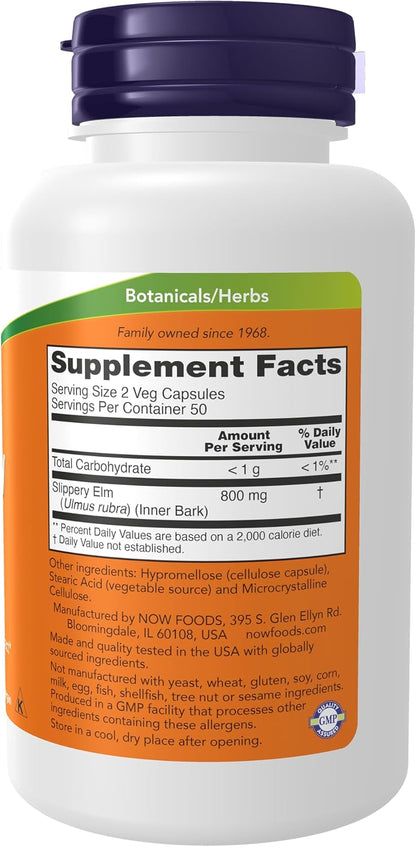 Slippery elm 400 mg herbal supplement front bottle