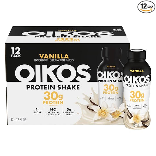 Oikos vanilla protein shake 12 count pack