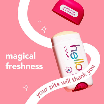 hello Unicorn vegan deodorant stick packaging