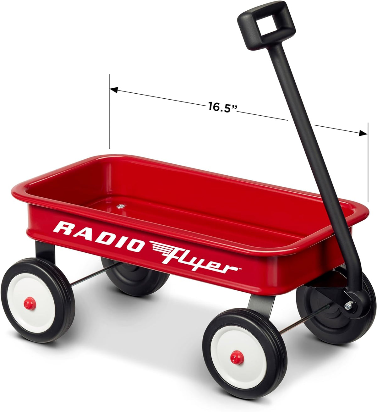 Classic red Radio Flyer mini wagon with working handle