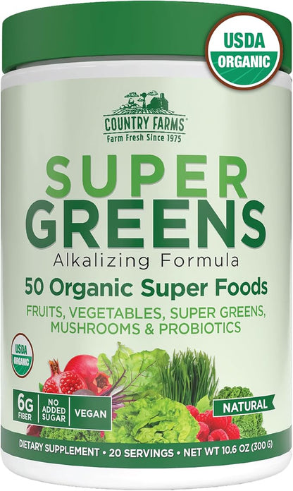 Country Farms Organic Super Greens Powder container