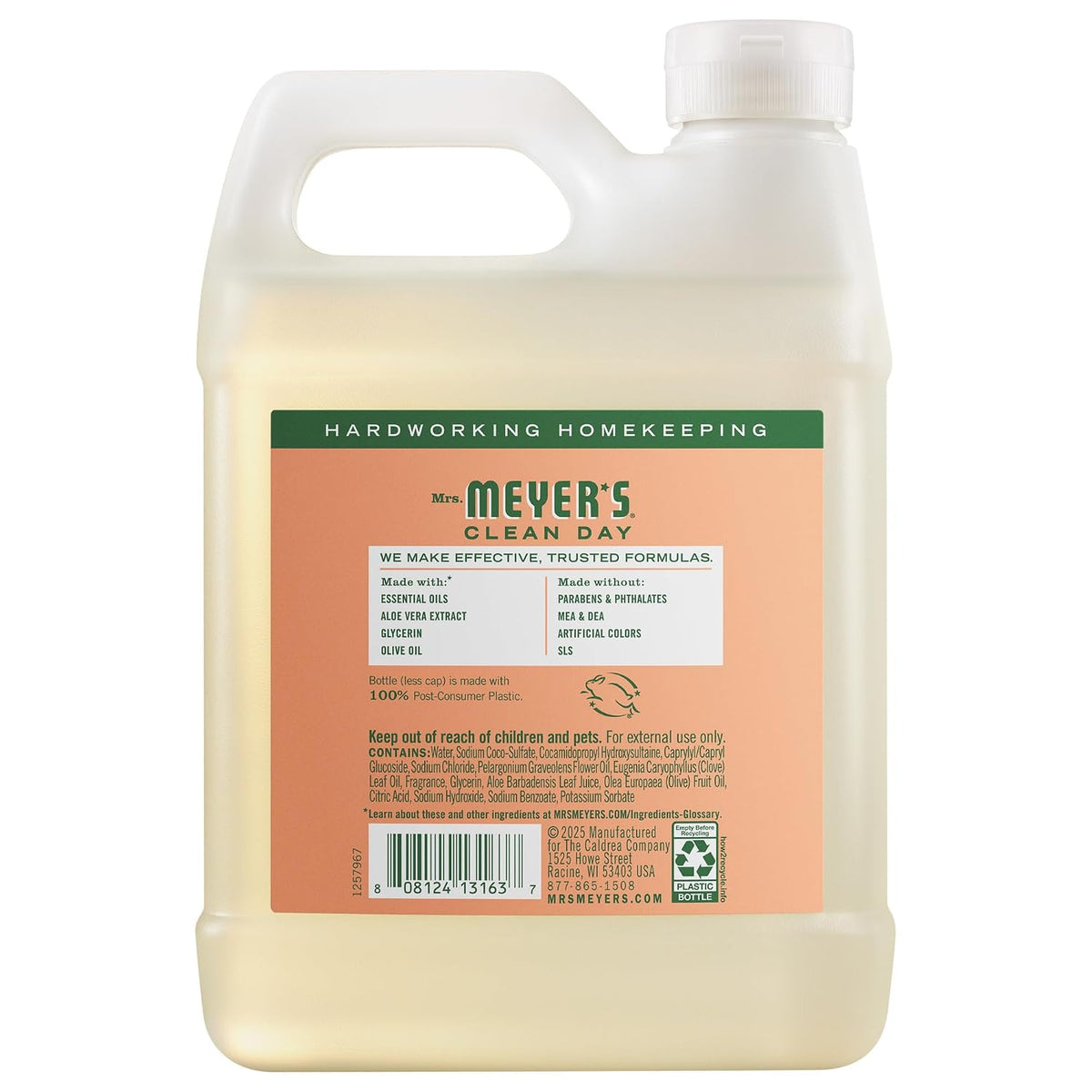 Mrs. Meyer's Clean Day hand soap refill front view