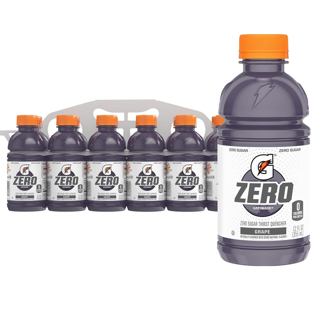 Gatorade Thirst Quencher Zero Sugar grape bottles